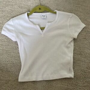 Aritzia TNA white waffle crop